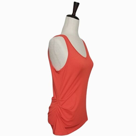 The North Face Orange Pleated  Athletic Stretch Sports Tank Top Size SP - Picture 2 of 9